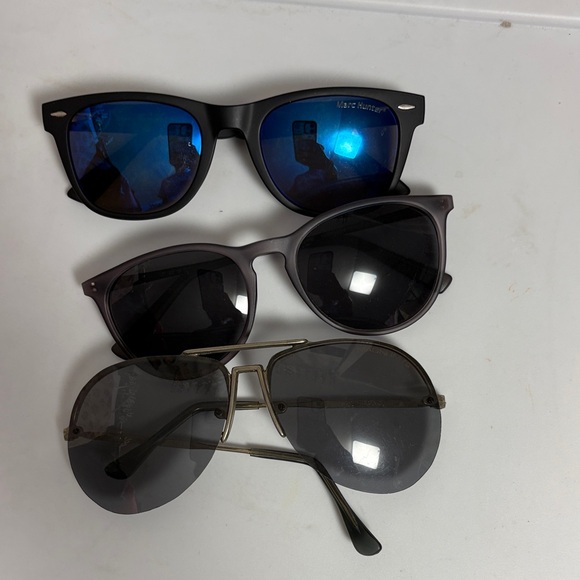 Stylish Sunglasses Set - Black and Blue - Picture 1 of 7